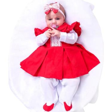 Imagem de Saída de Maternidade Menina Delicada Antonela Vermelho 05 Peças - Amor