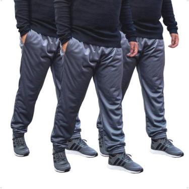 Imagem de KIT 3 Calça Jogger Masculina Plus Size Lisa Helanca Flanelada - BEN20 