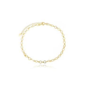 Imagem de Tornozeleira Mily Feminina Prata925 Ouro18k Com Garantia Vitalícia - c
