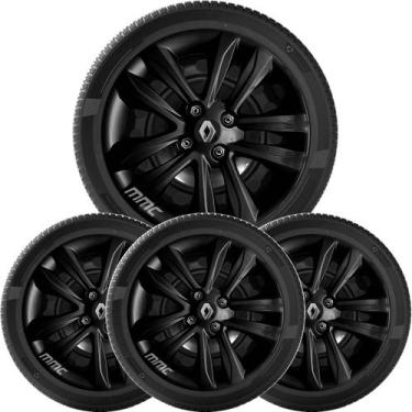 Imagem de 4un Calota SANDERO LOGAN MEGANE Aro 15 Black Piano 192cp - Grid