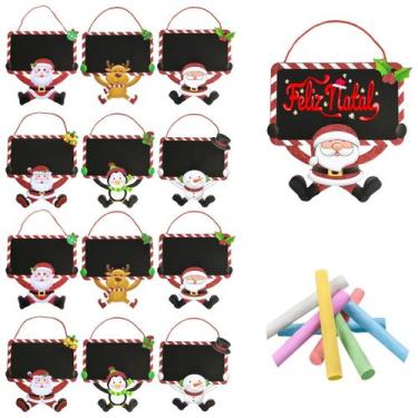 Imagem de 12 Quadros Enfeite Decoração de Natal Lousa Porta Recados - Inter