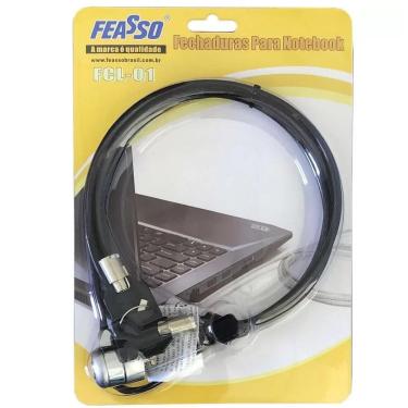 Imagem de Trava De Segurança Para Notebook Com Chave 1,5 Metros Feasso