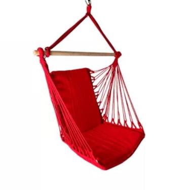 Imagem de Rede Suspensa Cadeira De Balanço De Varanda e Jardim Resistente em Alg