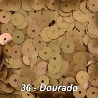 Imagem de Paetê Fosco 6mm - 900 Unidades - Artesão do brilho, 036 - DOURADO