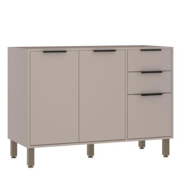 Imagem de Balcão de Pia sem Tampo 120 cm 2 Portas e 3 Gavetas Stylo Luciane Móve