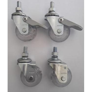 Imagem de Rodizio para carrinhos e  móveis roda gel com freio e sem kit glae 210