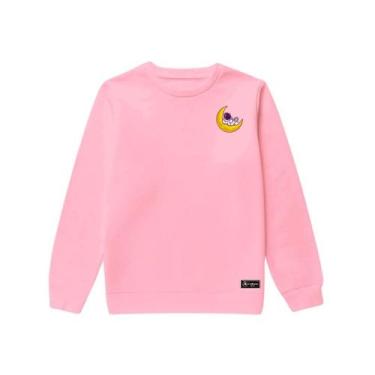 Imagem de Blusão Moletom Infantil Lua Astronauta Personalizado sem Capuz gola Re