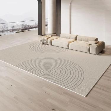 Imagem de Listrado Creme Carpete Bege Marrom Decoração Sala de Estar Tapetes Luxo Minimalista Tapetes Fácil Limpeza Conforto Quarto Tapetes,YHT142,C,120x160cm
