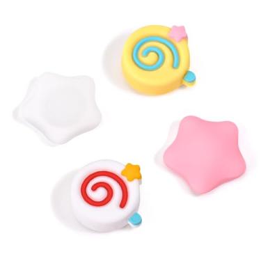 Imagem de DLseego Design de tampas de aperto de polegar para Switch/Switch OLED/Switch Lite Console, Joycon de silicone macio controle analógico capas protetoras antiderrapantes 4 peças botão Joy Con Joystick