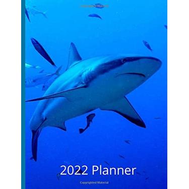 Imagem de 2022 Planner/Diary - Shark - Weekly and Monthly Sections - Large Size (A4) - Easy to Use: Organizer with Double Page Weekly Section - enough space ... to-do list | Double Page Monthly Section