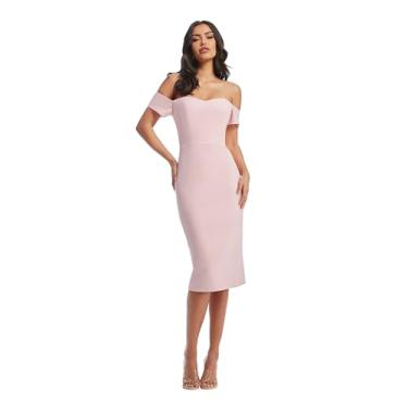Imagem de Dress the Population Vestido feminino Bailey tomara que caia tomara que caia colado ao corpo, Rosa vintage, XGG