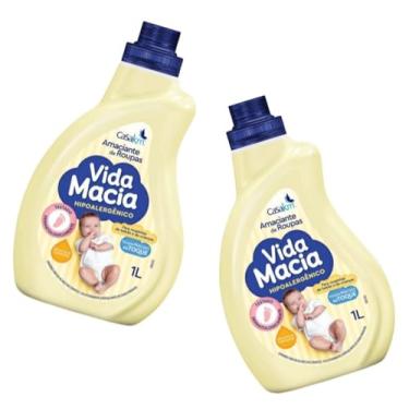 Imagem de Amaciante para bebês e crianças Vida Macia Glicerina e Camomila. Kit com 2 Frascos de 1L cada.
