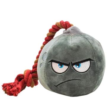 Imagem de MooGlamor Bomb Dog Toys Brinquedo interativo para buscar com nó e barulhento de pelúcia de 12 cm para cães brincarem