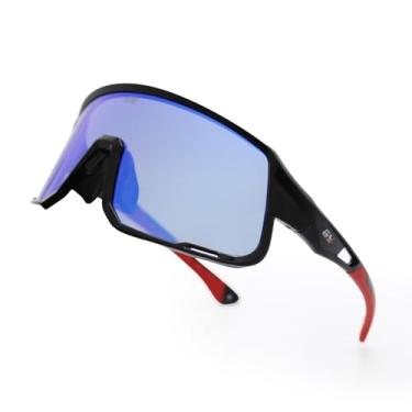 Imagem de GY Óculos de tiro de segurança para homens/mulheres, óculos táticos de ciclismo airsoft caça com capa/ANSI Z87.1 (armação preta (lente azul))