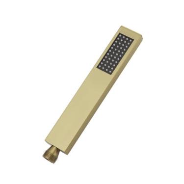 Imagem de HXYHS Chuveiro de mão spray de chuveiro portátil de alta pressão função única chuveiro de mão luxuoso dourado escovado