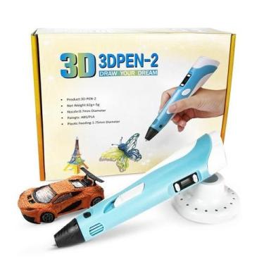 Imagem de Caneta 3d Impressora Profissional  Refil  Cabo Usb - 3D PEN, AZUL