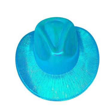 Imagem de Chapéu Cowboy Holográfico Neon + Delineador Face Jewels Strass 5 Pares