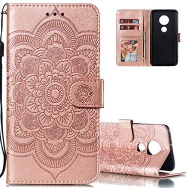 Imagem de LEECOCO Capa para Moto G7 Power Mandala Embossing Luxury PU Leather Flip Notebook Carteira Estilo Livro Suporte Magnético Slot para Cartão Folio Bumper Capa de Proteção para Motorola Moto G7 Power