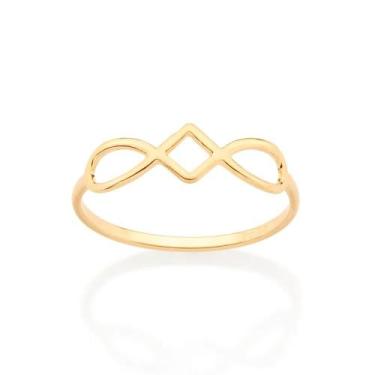Imagem de Anel Rommanel Fino Skinny Infinito Losango Banhado 513211, 28, Dourado