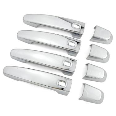 Imagem de Dakitita Acabamento da tampa da maçaneta externa para Chevrolet Chevy Equinox Traverse 2018-2023 2016 up Malibu 2014 Impala 2019 Blazer acessórios decoração com 4 furos sem chave inteligentes