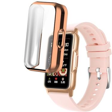 Imagem de smaate Capas de relógio compatíveis com Smart Watch Mindrose H80 de 1,5 polegadas, capa de TPU com protetor de tela, protegendo o corpo e a tela do relógio