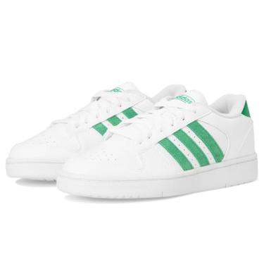 Imagem de adidas Tênis de basquete unissex infantil Turnaround (criança grande), Branco/Verde/Branco, 18