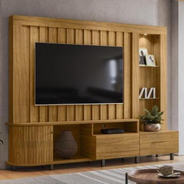 Imagem de Estante Home Theater 1 Porta 2 Gavetas Com LED Le Mans - Madetec, Cuma