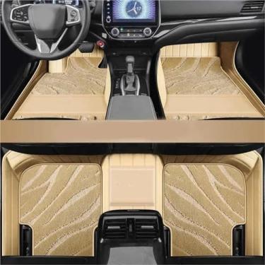 Imagem de Tapetes de carro personalizados 5D de camada dupla compatíveis com Mitsubishi Outlander 2000-2023 anos Tapetes automotivos Acessórios para coche Revestimentos de piso(B-beige,2000-2007)