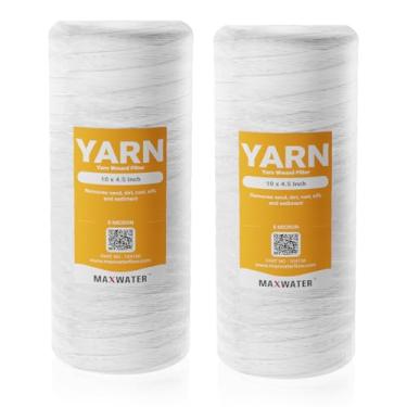 Imagem de Max Water 5-Micron 10 x 4,5 String Wound Filtro de água para água de poço, cartucho de substituição compatível com WP10BB97P, WP5BB97P, 84637, WPX5BB97P, PC10, 355214-45, 355215-45 (pacote com 2)