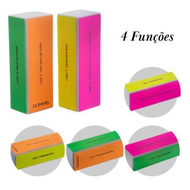 Imagem de Lixa Bloco Unha Polidora 4 Faces Profissional Acabamento Manicure Pedi