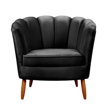 Imagem de Poltrona Ariel Petala Decorativa com Pés de Madeira Star Confort