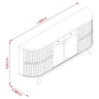 Imagem de Aparador para Sala Buffet Ambiente Mônaco e Cristaleira Moss Cumaru Opala – Madetec