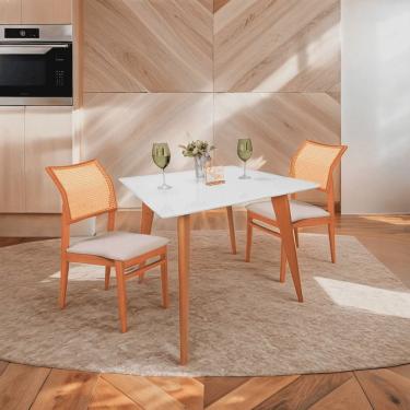 Imagem de Mesa de Jantar Tampo com Vidro Quadrada 90x90cm Slim