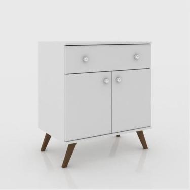 Imagem de Buffet 2 Portas 1 Gaveta Retrô RT3021 Movelbento Branco