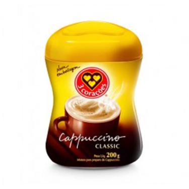 Imagem de Cappuccino Solúvel 3 Corações Classic Pote 200 G