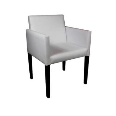 Imagem de Poltrona Nina Executiva Para Sala De Recepção Em Tecido Sintético - Branco - Cor: Branco