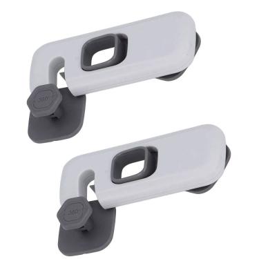 Imagem de Trava de Segurança Geladeira Armario Kit 2 unidades Bebe Criança Gaveta Fechadura Forno Evita Acidente Seguro Proteçao Resistente Multiuso