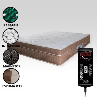 Imagem de Colchão Queen 1,58 x 1,98 com Controle Massagem Bege escuro - ALLMAG