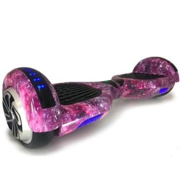 Imagem de Hoverboard Skate Elétrico 6.5" com Bolsa Led Bluetooth Roxo Galáxia Brinovar