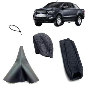 Imagem de Coifa E Capa Manopla Câmbio Manual + Capa Alavanca Freio De Mão Ranger