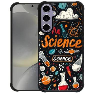 Imagem de CARLOCA Capa compatível com Samsung Galaxy S24 S25, desenho animado de aparelho químico científico, design moderno para meninas, à prova de choque, antiarranhões, capa traseira de policarbonato rígido