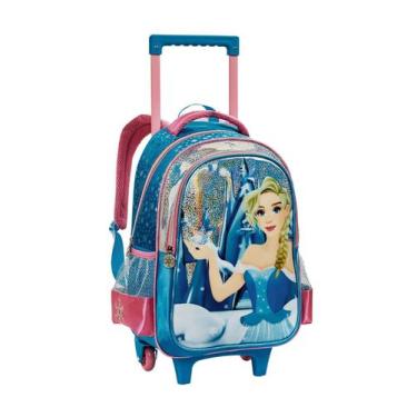 Imagem de Mochila Escolar 2Em1 Costas E Rodas Princesa Gelo - Denlex