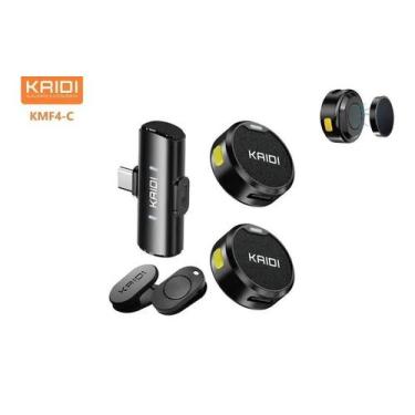 Imagem de Microfone Lapela Kaidi Sem fio Duplo Wireless Tipo C Alta Captação