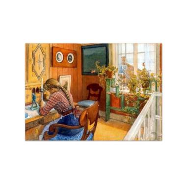 Imagem de Carlr Lasrson Famosa tela arte de parede pintura de parede decoração de parede cartas-pôsteres e reproduções de impressões para sala 80 x 115 cm 31 x 45 pol sem moldura