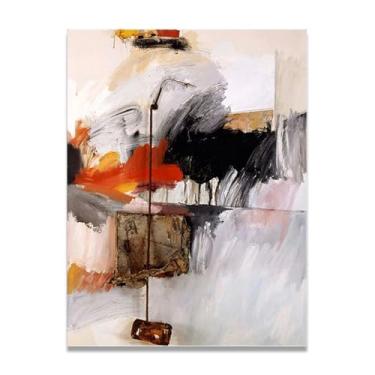 Imagem de Tela abstrata preta e branca pintura de parede impressão em tela pôster imagem colorida moderna arte abstrata decoração de parede corredor escadas decorações de quarto 100 x 70 cm