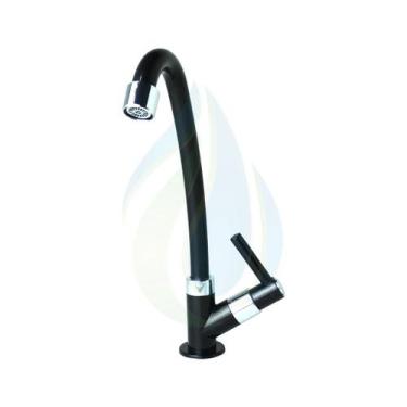 Imagem de Torneira Cozinha Bica Móvel Bancada 1167 C-66 1/4 de Volta Abs PRETO -