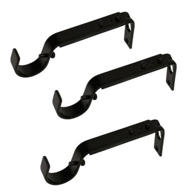Imagem de Suportes de varão de cortina ajustáveis, 3 peças de suportes de haste premium para parede, suporte de varão de cortina, suportes de varão de cortina de ferragens para varão de cortina de janela para