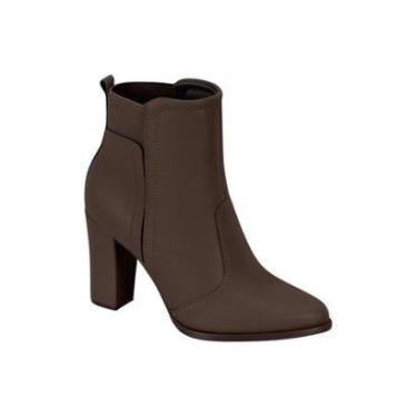 Imagem de Bota Feminina Beira Rio Cano Curto Salto Alto Caramelo-Feminino