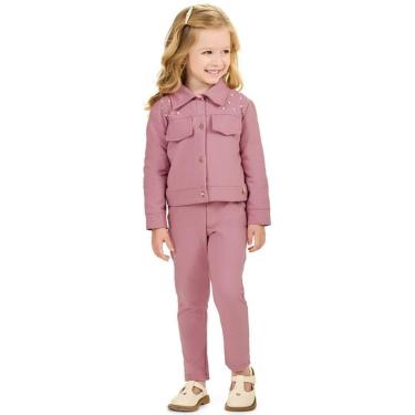 Imagem de Conjunto Infantil Menina Inverno Jaqueta E Legging Molecotton Jeans - Angerô-Feminino