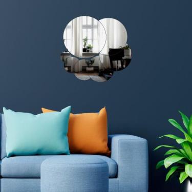 Imagem de Espelho Decorativo Círculos Prata - Inove Papéis de Parede